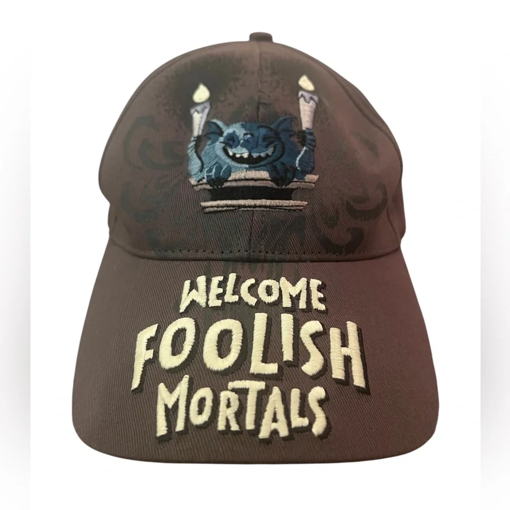 NWOT Disney Parks Haunted Mansion Welcome Foolish Mortals Youth Baseball Cap Hat - Picture 8 of 12